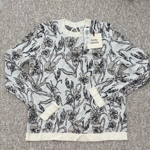 Little Moon open back Cream and Black Floral Knit